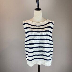 NWT Abercrombie & Fitch Sweater Tank Women's Size Large - Blue and Off White